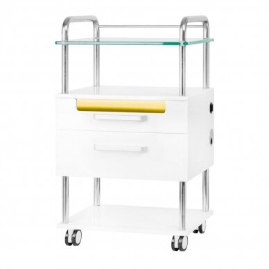 Professional beautycan trolley for beuty salons 6052T, white color