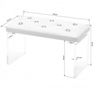 Professional manicure armrest MOMO DIAMOND, white velor 3 Professional manicure armrest MOMO DIAMOND, white velor 3
