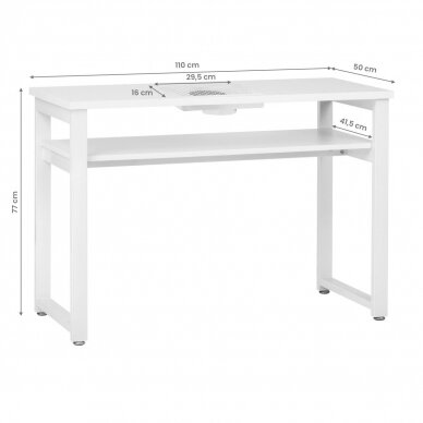 Profesionalus manikiūro stalas 23G baltas, su dulkių ištraukėju MOMO S41 LUX 10