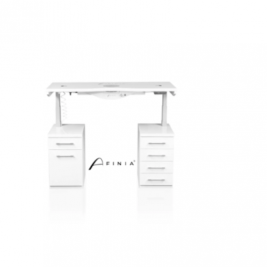 Professional manicure table for beauty salon AFINIA UP&DOWN, white color