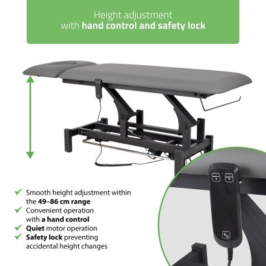 Professional massage and physiotherapy table-bed with foot control mechanism FORTIS 2 ERGO, gray 7 Professional massage and physiotherapy table-bed with foot control mechanism FORTIS 2 ERGO, gray 7