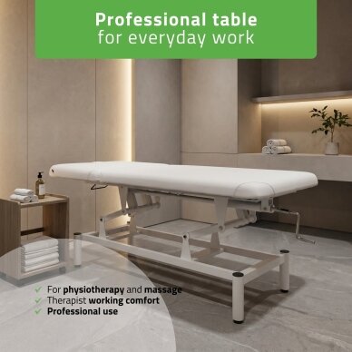 Professional massage and physiotherapy table-bed with adjustable backrest VIGO 2, white 1 Professional massage and physiotherapy table-bed with adjustable backrest VIGO 2, white 1