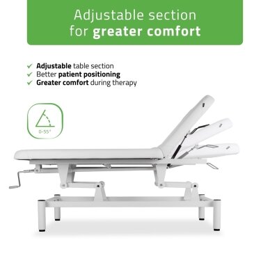 Professional massage and physiotherapy table-bed with adjustable backrest VIGO 2, white 6