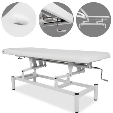 Professional massage and physiotherapy table-bed with adjustable backrest VIGO 2, white