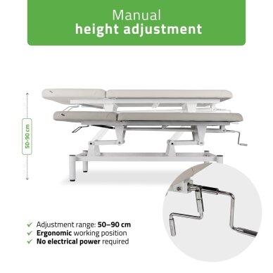 Professional massage and physiotherapy table-bed with adjustable backrest VIGO 2, light gray 2 Professional massage and physiotherapy table-bed with adjustable backrest VIGO 2, light gray 2