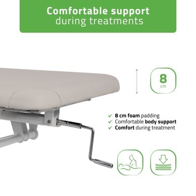 Professional massage and physiotherapy table-bed with adjustable backrest VIGO 2, light gray 3 Professional massage and physiotherapy table-bed with adjustable backrest VIGO 2, light gray 3