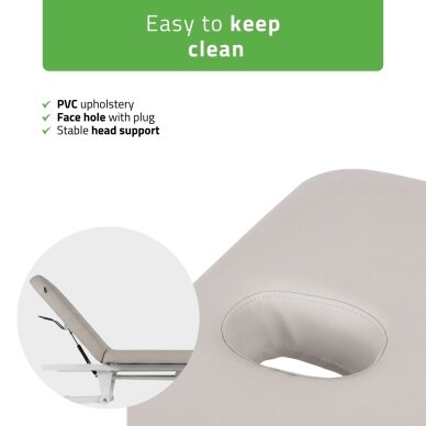 Professional massage and physiotherapy table-bed with adjustable backrest VIGO 2, light gray 5