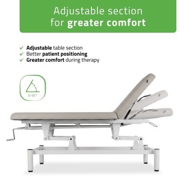 Professional massage and physiotherapy table-bed with adjustable backrest VIGO 2, light gray 6