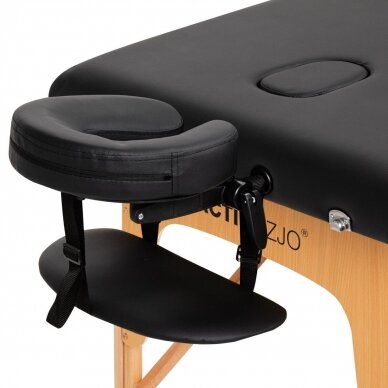 Profesionalus sulankstomas masažo stalas FIZJO LUX 2, juodos spalvos 2
