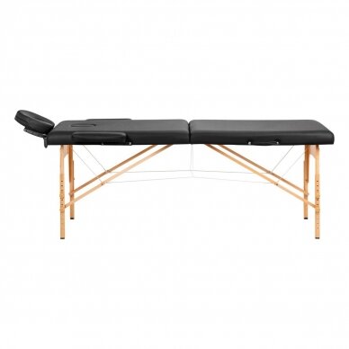 Profesionalus sulankstomas masažo stalas FIZJO LUX 2, juodos spalvos 1