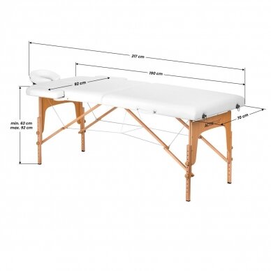 Профессиональный складной массажный стол FIZJO LUX 2, белого цвета 15
