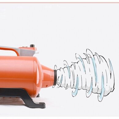Profesionalus šuns kailio džiovintuvas Shernbao Typhoon 3000 W dviejų variklių150 l/s 4 Profesionalus šuns kailio džiovintuvas Shernbao Typhoon 3000 W dviejų variklių150 l/s 4