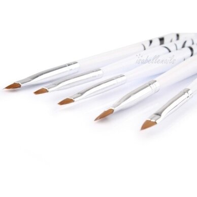 Professional manicure brush set ZEBRA, 5 pcs. 1