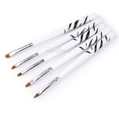 Professional manicure brush set ZEBRA, 5 pcs. Professional manicure brush set ZEBRA, 5 pcs.