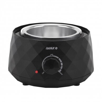 Profesionalus vaško šildytuvas skardinėms ir granulėms IWAX DIAMOND 400ML 100W, juodos spalvos 1 Profesionalus vaško šildytuvas skardinėms ir granulėms IWAX DIAMOND 400ML 100W, juodos spalvos 1