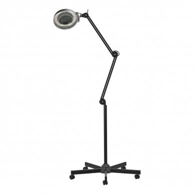 Prosesionali kosmetologinė LED S5 lempa-lupa su reguliuojamu šviesos intensyvumu, juodos spalvos (su stovu)