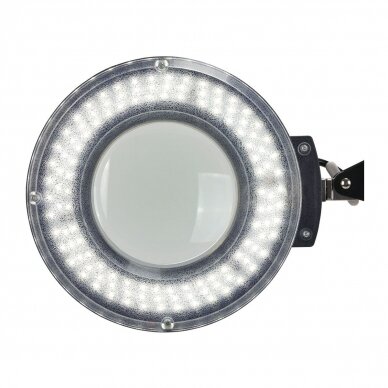 Prosesionali kosmetologinė LED S5 lempa-lupa su reguliuojamu šviesos intensyvumu, juodos spalvos (su stovu)