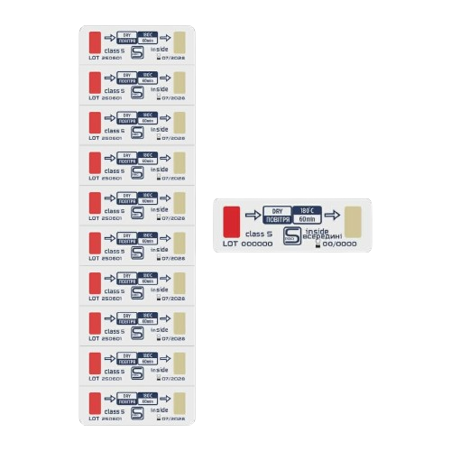 PROSTERIL internal indicator for sterilization envelopes for hot air sterilization DRY CLASS5 180/60, 100 pcs.