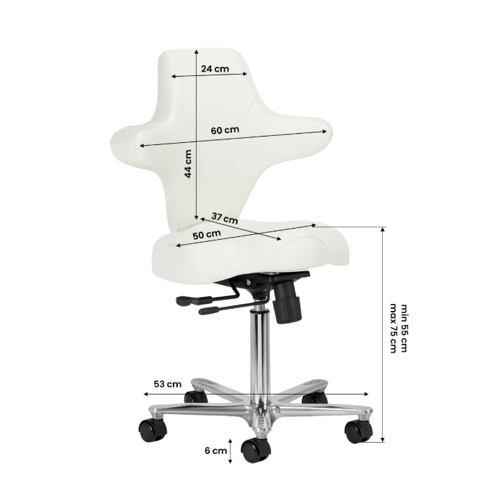 Professional master chair for beauticians AZZURRO SPECIAL 152, with adjustable seat angle and backrest, white color 10 Professional master chair for beauticians AZZURRO SPECIAL 152, with adjustable seat angle and backrest, white color 10