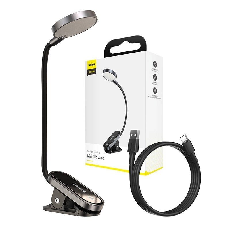 Desk MINI CLIP LED lamp for additional workplace lighting, dark grey Desk MINI CLIP LED lamp for additional workplace lighting, dark grey