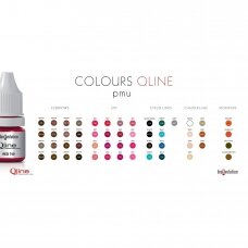 QLINE pigmentai antakiams (16 spalvų pasirinkimas), 5 ml.