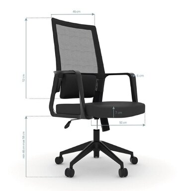Office chair COMFORT 10, black color Office chair COMFORT 10, black color
