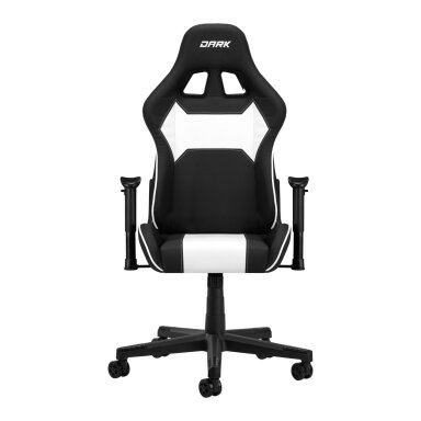 Profesionali biuro ir kompiuterinių žaidimų kėdė DARK, juodos/baltos spalvos