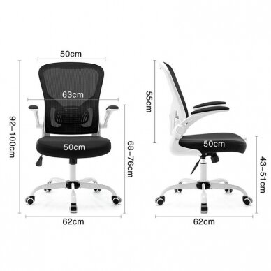 Registratūros, biuro kėdė ECO COMFORT 02, baltai juoda 4