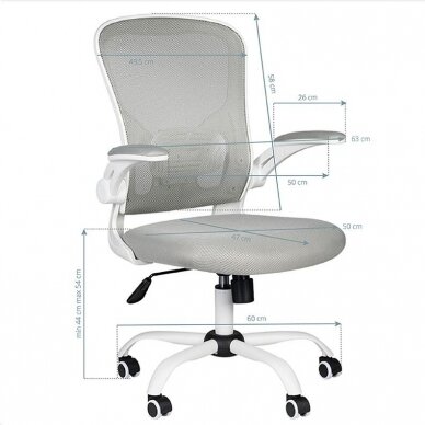 Registratūros ir biuro kėdė ECO COMFORT 02, baltai pilka 5