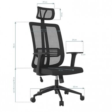 Reception and office chair MAX COMFORT 5H, black color 3