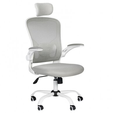 Registratūros, biuro kėdė MAX COMFORT 73H, baltai pilka 1 Registratūros, biuro kėdė MAX COMFORT 73H, baltai pilka 1