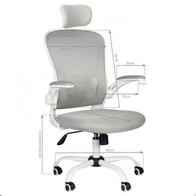 Registratūros, biuro kėdė MAX COMFORT 73H, baltai pilka 6 Registratūros, biuro kėdė MAX COMFORT 73H, baltai pilka 6