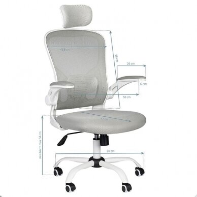 Registratūros, biuro kėdė MAX COMFORT 73H, baltai pilka 6