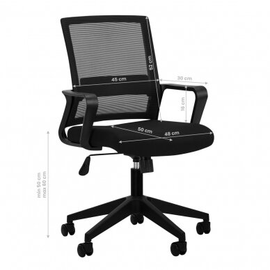 Registratūros, biuro kėdė QS-11, juodos spalvos 6
