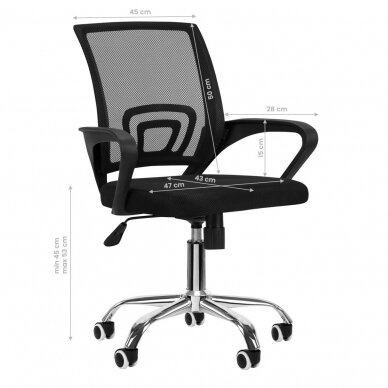 Konferencijų ir biuro kėdė QS-C01, juodos spalvos 6
