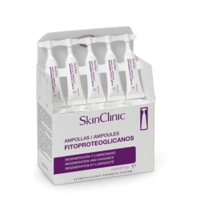 SkinClinic concentrated anti-aging facial serum for instant radiance. Revitalizes skin in seconds FITOPROTEOGLICANOS AMPOULES, 2ml, box of 30pcs. SkinClinic concentrated anti-aging facial serum for instant radiance. Revitalizes skin in seconds FITOPROTEOGLICANOS AMPOULES, 2ml, box of 30pcs.