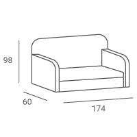 Beauty salon waiting room sofa ROYAL 3