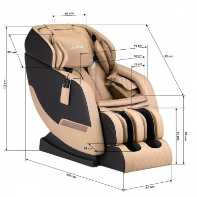 SAKURA COMFORT 806 kėdė su masažo funkcija, rudos spalvos 20