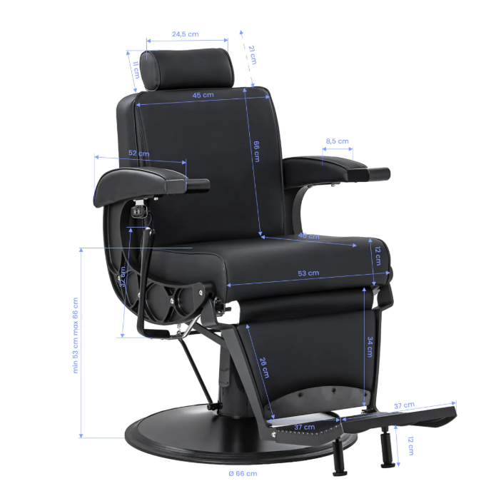 Professional barber chair with massage function GABBIANO CONTINENTAL, black 17 Professional barber chair with massage function GABBIANO CONTINENTAL, black 17