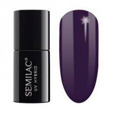 SEMILAC 100 стойкий гибридный гель лак для ногтей Hybrid Black Purple 7 ml