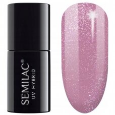 SEMILAC 319 ilgalaikis hibridinis nagų lakas Shimmer Dust Pink, 7 ml.