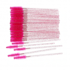 Brush for combing eyelashes, 50 pcs. (bright raspberry)