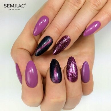 SEMILAC 010 стойкий гибридный лак для ногтей Hybrid Pink&Violet 7 ml 1