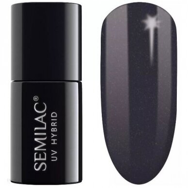 SEMILAC 108 стойкий гибридный гель лак для ногтей  Hybrid Metallic Black 7 ml