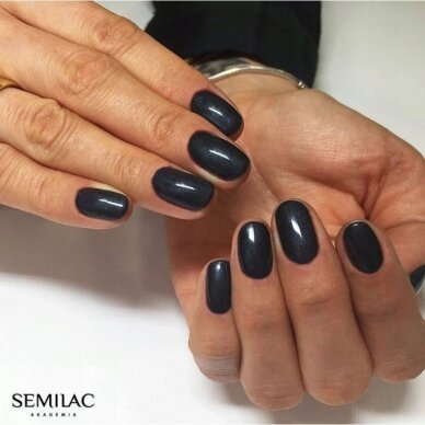 SEMILAC 108 стойкий гибридный гель лак для ногтей  Hybrid Metallic Black 7 ml 1