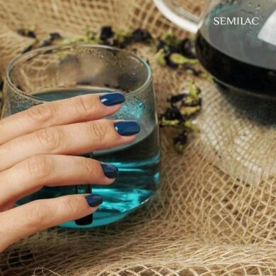 SEMILAC 406 ilgalaikis hibridinis nagų lakas Blue Tea 7 ml 5
