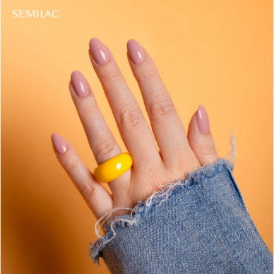 SEMILAC 586 стойкий гибридный гель лак для ногтей DIRTY ROSE NUDE, 7 мл 2