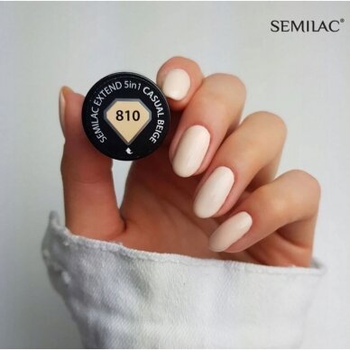 SEMILAC 810 long lasting hybrid gel polish Extend Casual beige 7 ml ( 5 in 1 ) 1
