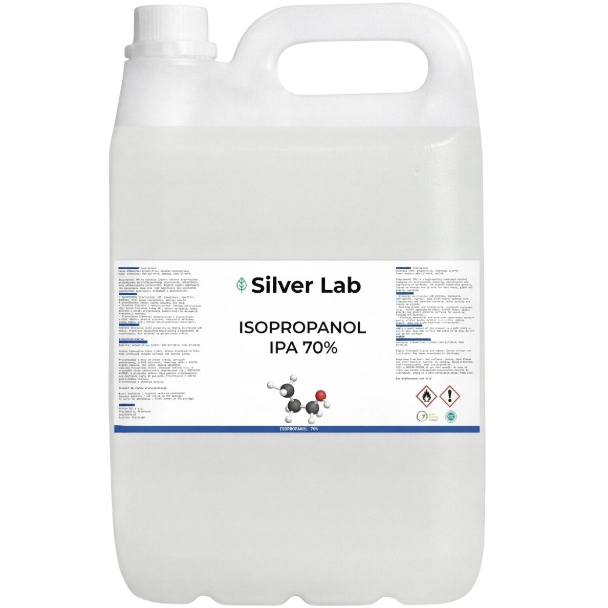 SILVER LAB izopropilo alkoholis IPA 70 %, 5 l SILVER LAB izopropilo alkoholis IPA 70 %, 5 l