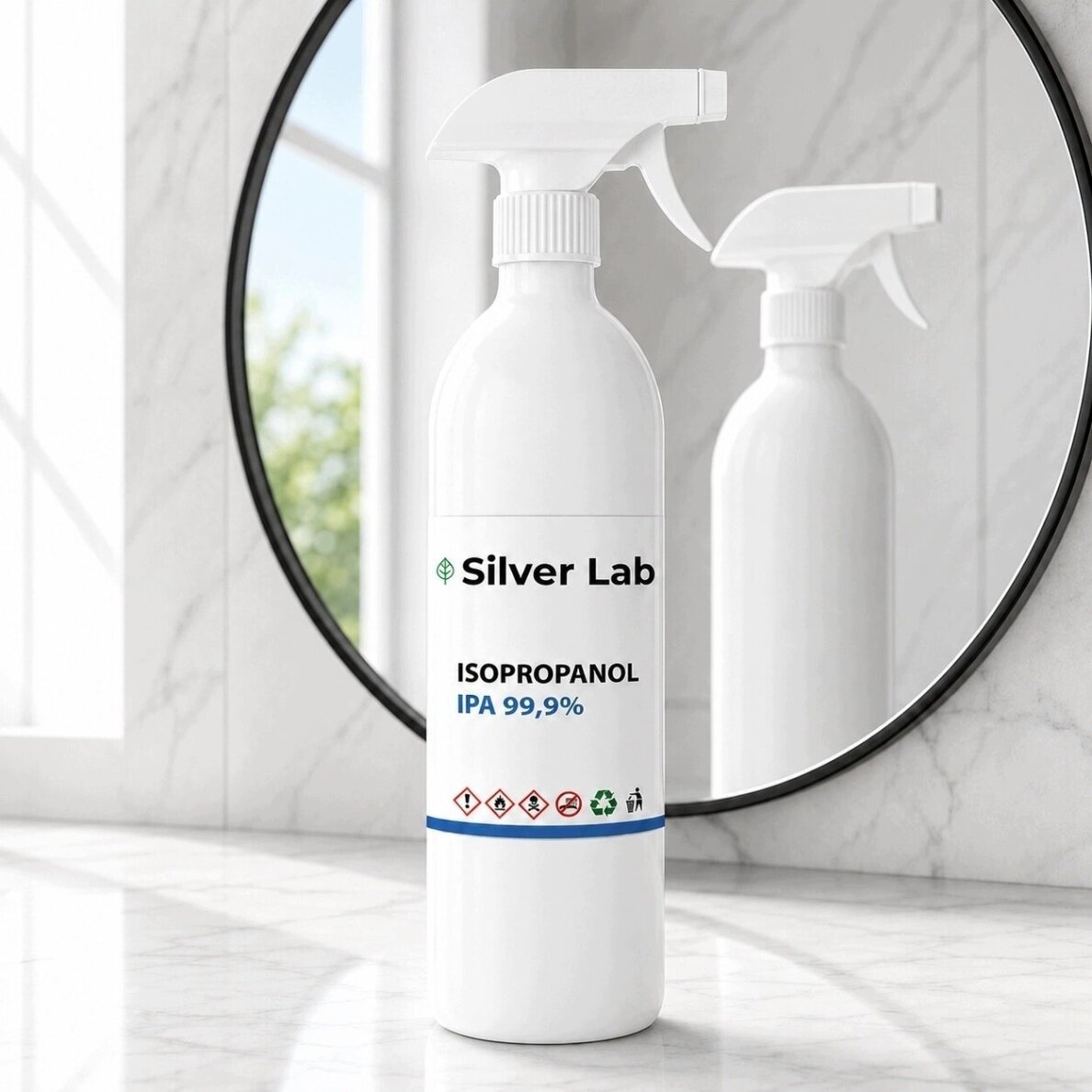 SILVER LAB glass and mirror cleaner IPA 99.9% with spray head, 1 L 1 SILVER LAB glass and mirror cleaner IPA 99.9% with spray head, 1 L 1